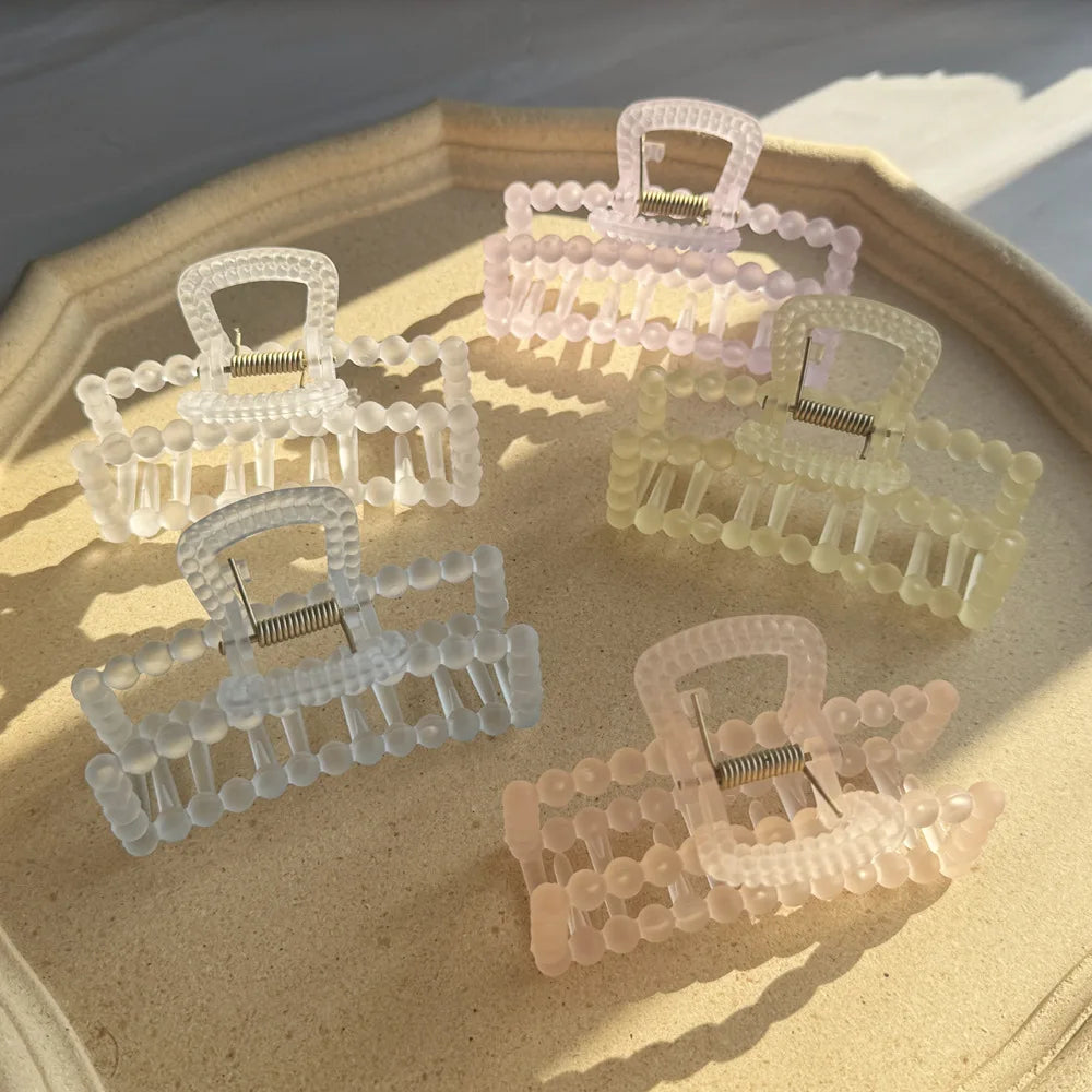 Matte Translucent Square Hair Claw Clip Hair Grab Clip Women's Hair Clip Macaron Hair Clip Hot Hair Accessories
