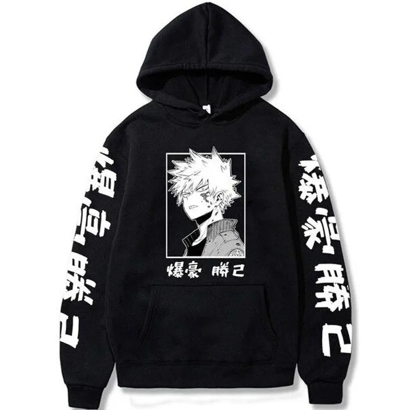 Anime Figure My Hero Academia Katsuki Bakugo Hoodies Men's Women Japanese Style Anime Sweatshirt Funny Harajuku Casual Pullovers