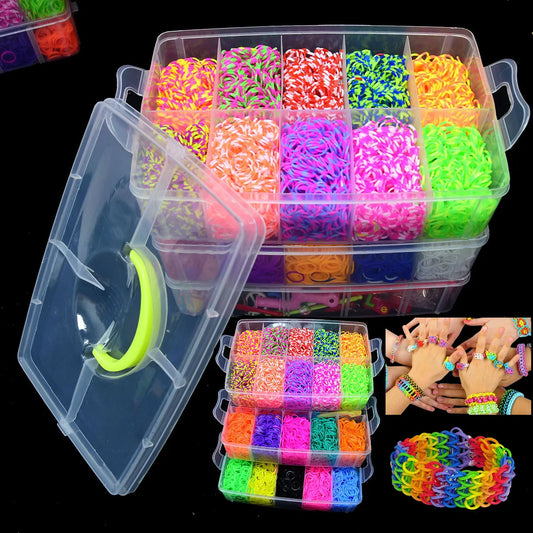 DIY Hand Made Rubber Bands Twist Loom Set Rubber Loom Bands Kits Friendship Bracelet Maker Making Kit for Kids In Stock