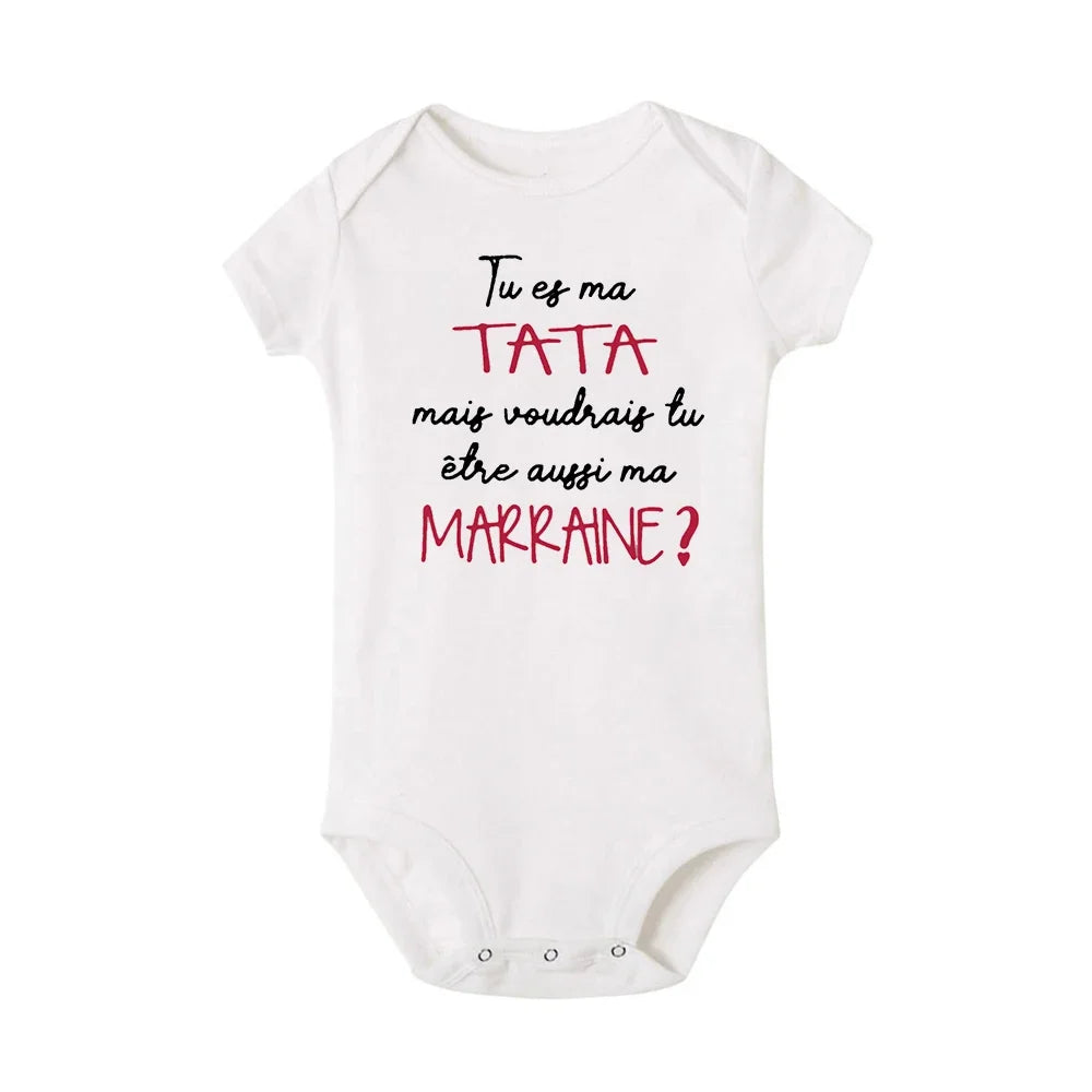 You Are My TATA But Would You Also Like To Be My Godmother Baby Bodysuit Clothes Summer Infant Jumpsuit Boy Girl Toddler Outfits