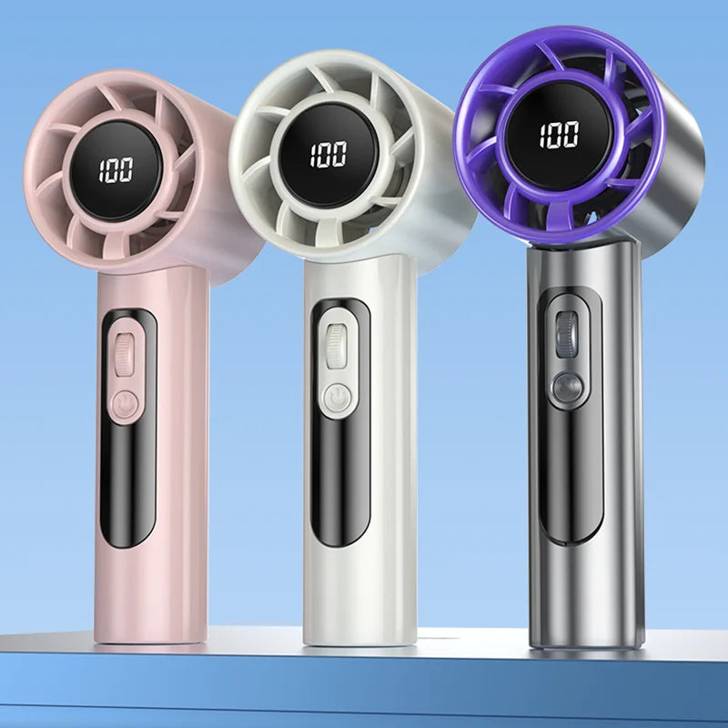 Xiaomi Mini Handheld Turbo Fan F08 With Led Display And 100 Wind Speed Adjustment Long-lasting High Speed Fan Usb Charging