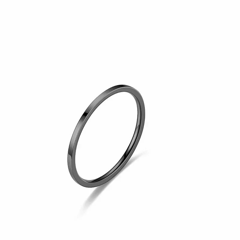 Gold Sliver Color Couple Ring for Women Mens 1MM Thin Fashion Classic Stainless Steel Simple Finger Rings Jewelry Birthday Gifts