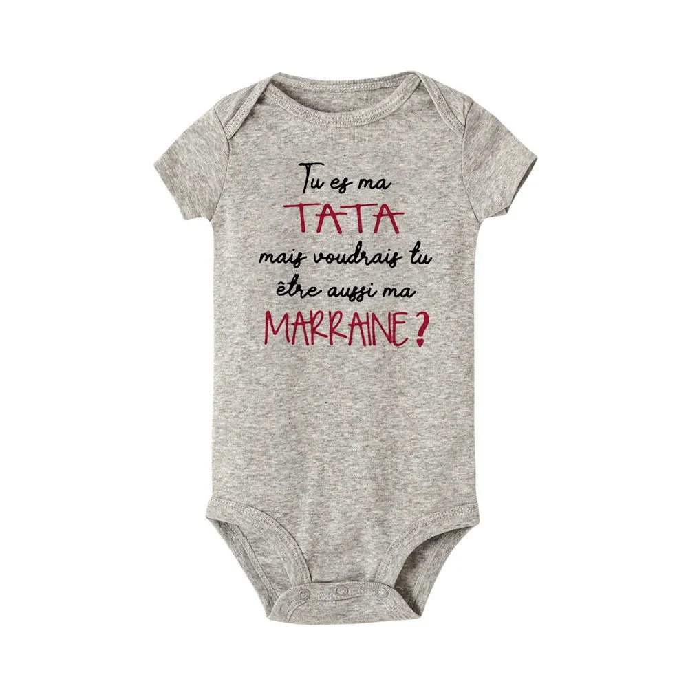 You Are My TATA But Would You Also Like To Be My Godmother Baby Bodysuit Clothes Summer Infant Jumpsuit Boy Girl Toddler Outfits
