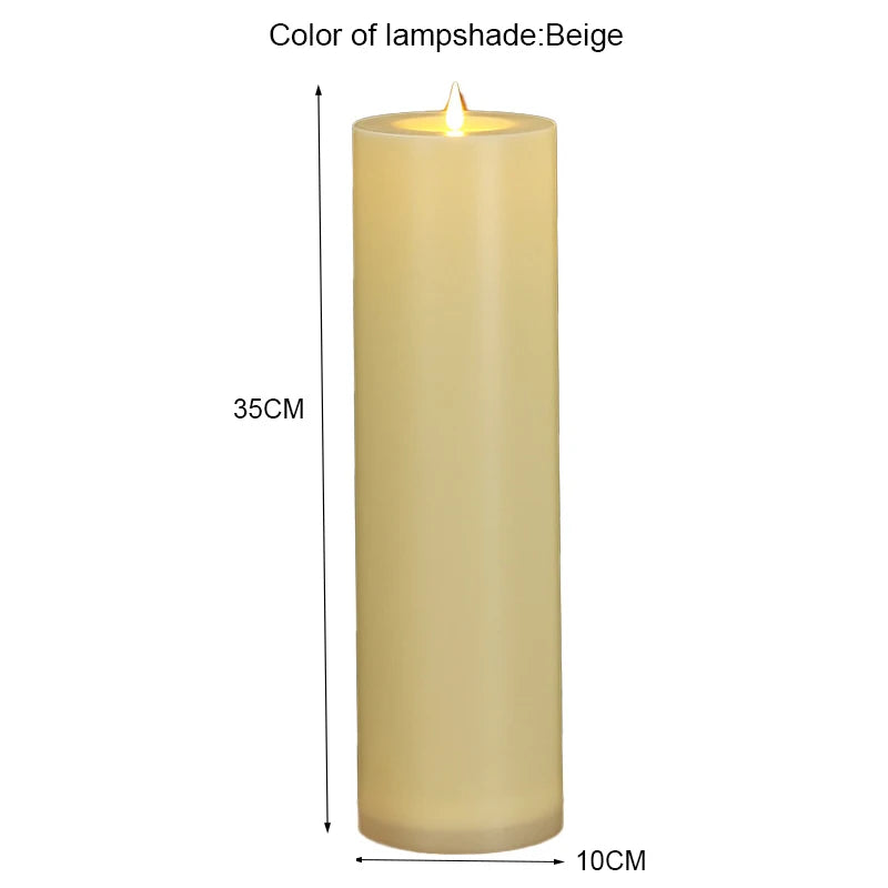 35cm 30cm Flameless Pillar Candle Window Lamp Realistic Moving Flame Wax Waterproof Portable Atmosphere Lamp For Patio Porch