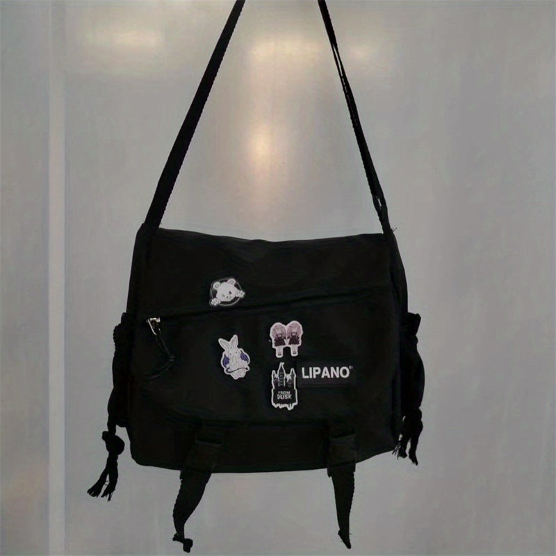 [Large Capacity Messenger Bag] 1pc Nylon Handbag Shoulder Bag Large Capacity Messenger Bag, Men's Messenger Bag Student School Bag