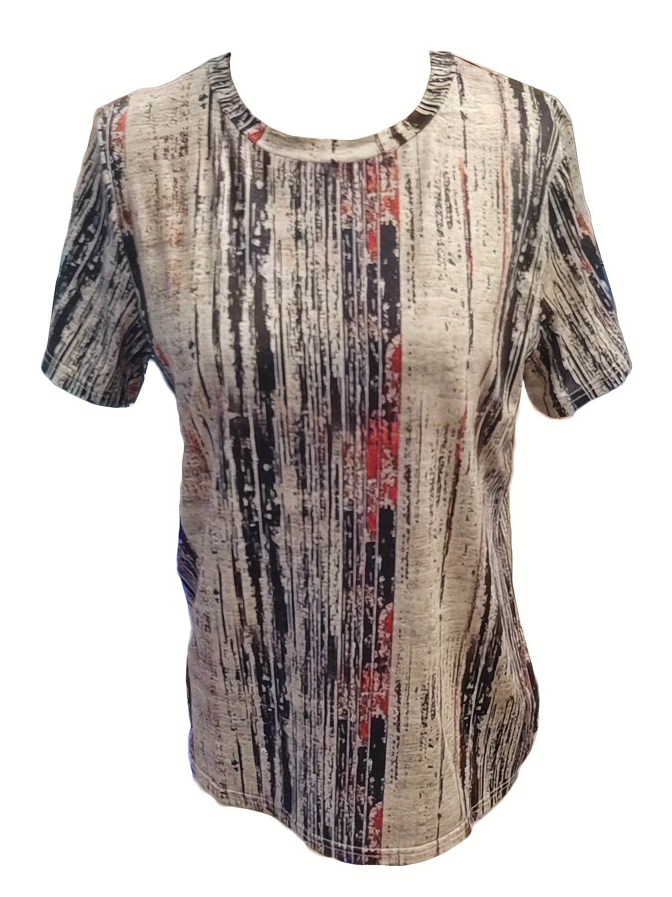 Vibrant All-Over Print Women's T-Shirt - Breathable, Short Sleeve Crew Neck - Perfect for Spring & Summer Casual Outfits