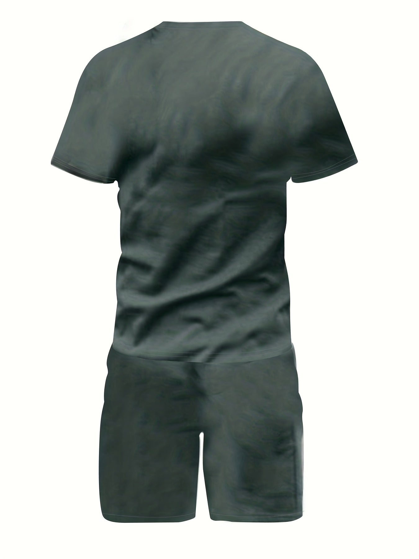 2 piece Men's 'Faith' Print Short Sleeve T-Shirt and Shorts Set - Comfortable Casual Loungewear for Summer