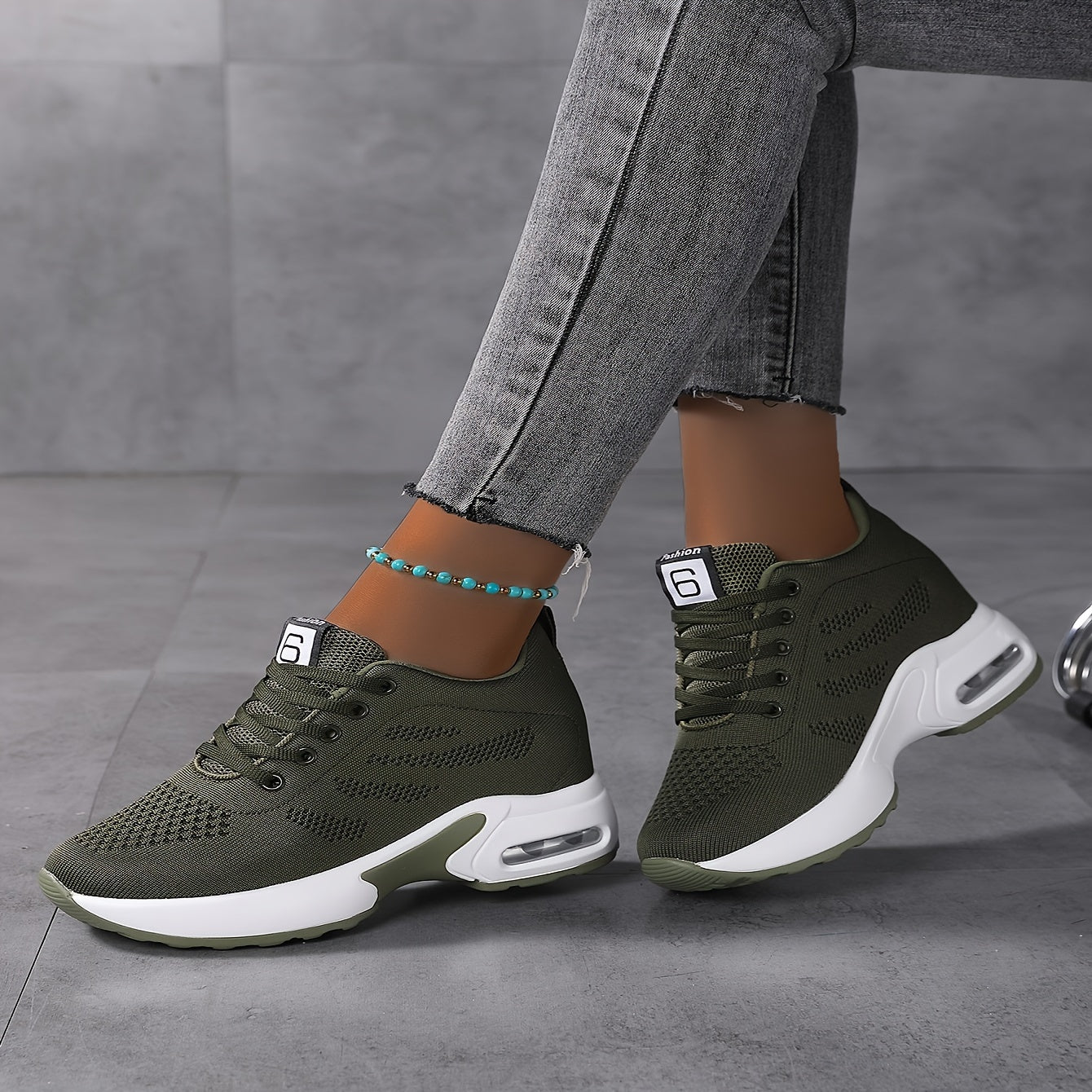 Women's Lightweight Mesh Sneakers, Platform Low Top Lace Up Height Increased Casual Shoes, Women's Sport Footwear
