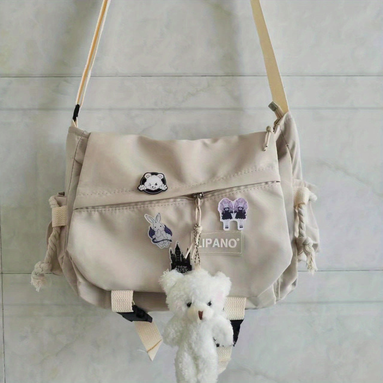 [Large Capacity Messenger Bag] 1pc Nylon Handbag Shoulder Bag Large Capacity Messenger Bag, Men's Messenger Bag Student School Bag
