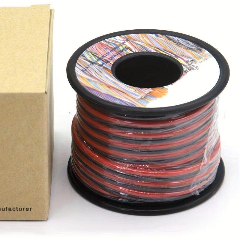 12 Awg Silicone Electrical Wire 2 Conductor Parallel Wire Line 9m [Black 4.5m Red 4.5m] Hook Up Oxygen Tinned Copper