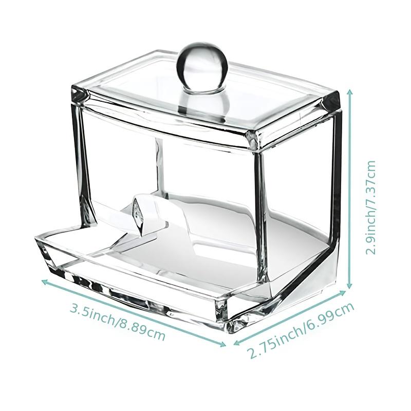 1pc Cotton Swab Holder Cotton Ball Dispenser Organizer Clear Bathroom Storage Containers