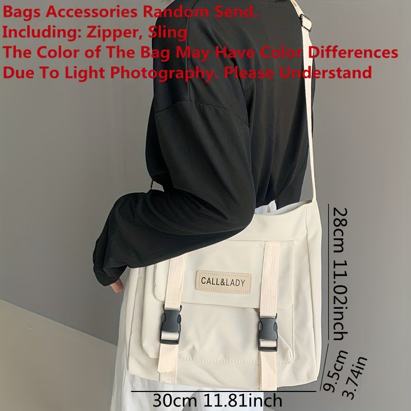 [Large Capacity Messenger Bag] 1pc Nylon Handbag Shoulder Bag Large Capacity Messenger Bag, Men's Messenger Bag Student School Bag