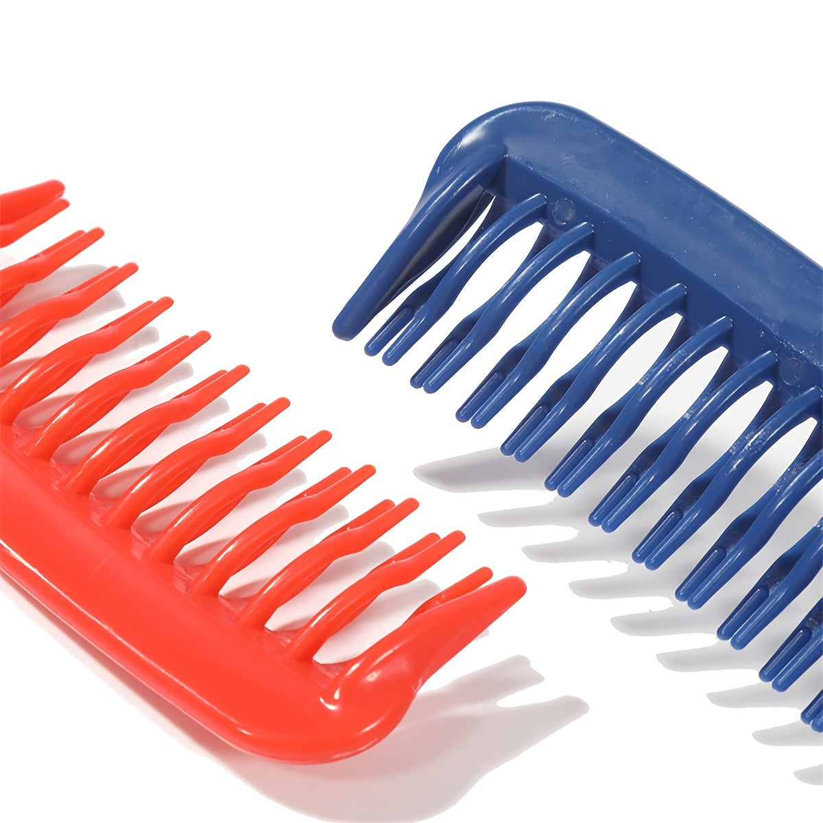 1pc Double Row Wide Tooth Detangler Hair Comb Shampoo Comb With Handle For Long Curly Wet Or Dry Hair
