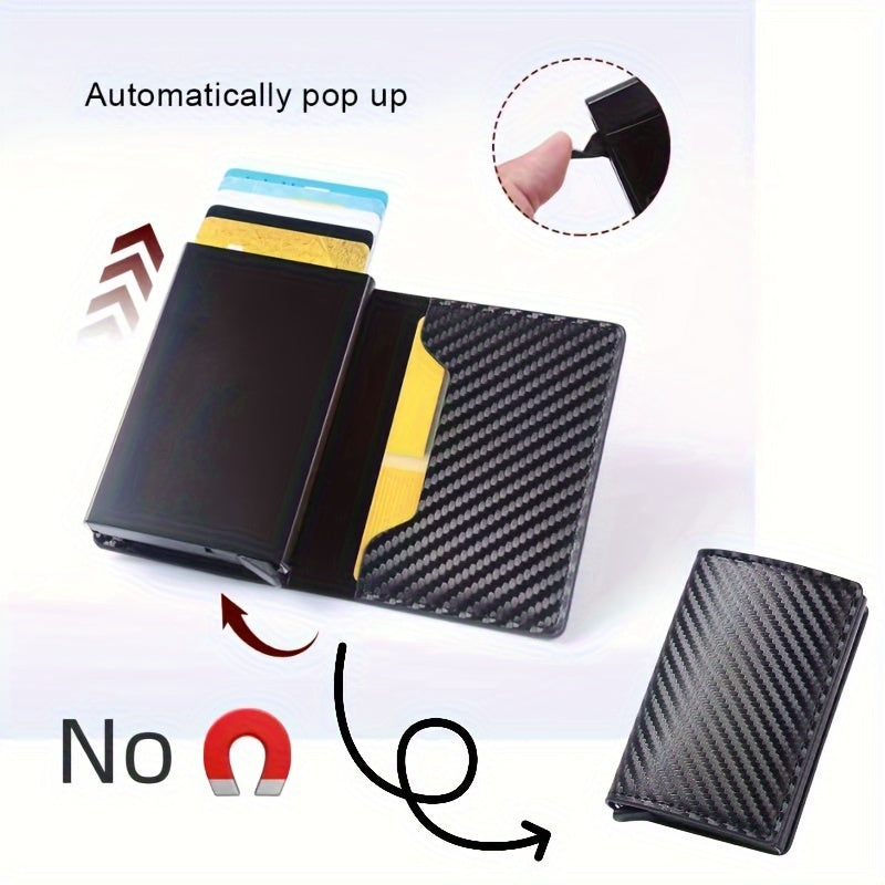 [6 Slots Anti-RFID Card Holder] 1pc Men's Minimalist Multi-Functional Anti-RFID Blocking Card Holder With 6 Card Slots, Protects ID & Credit Cards, Ideal Gift For Men