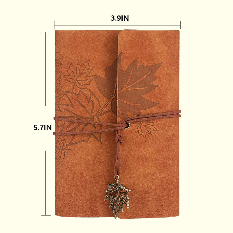 75 Sheets/PC Vintage Style Maple Leaf Logo Notebook with Brown Paper Inside