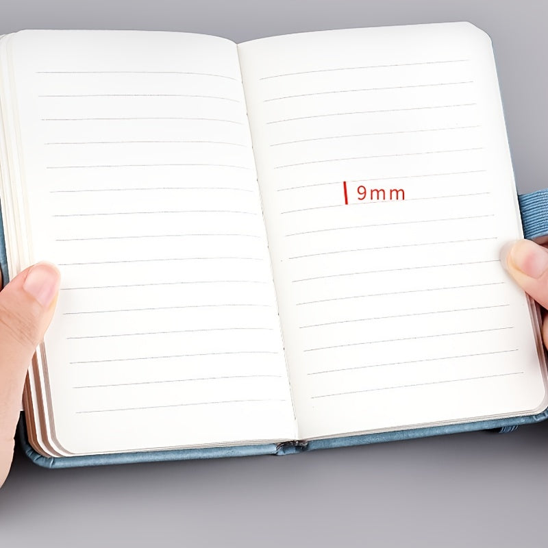 100 Sheets/200 Pages A7 Mini Pocket Ruled Notebook with Pen Holder, Compact Size 3.15×4.33inch for On-The-Go Writing