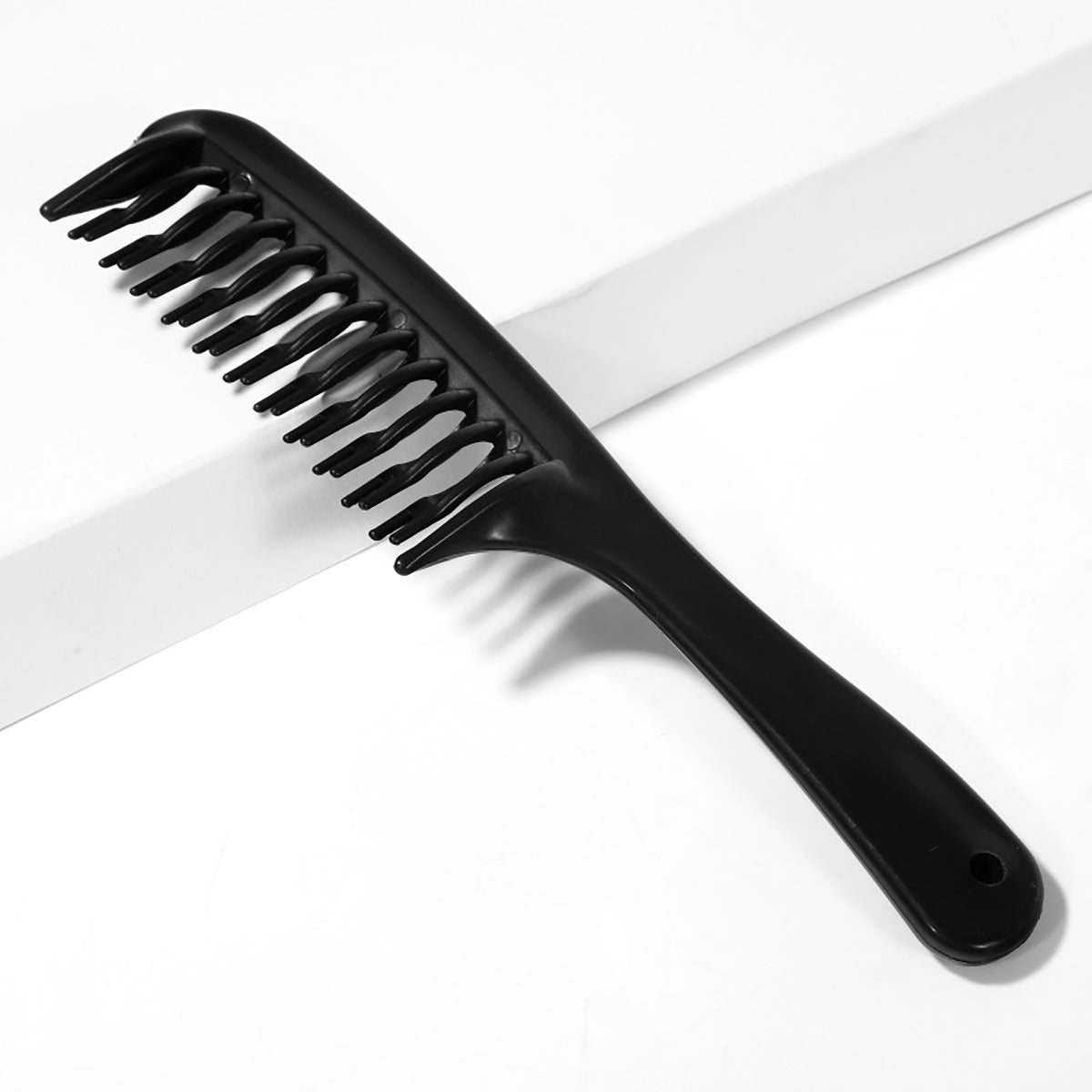 1pc Double Row Wide Tooth Detangler Hair Comb Shampoo Comb With Handle For Long Curly Wet Or Dry Hair