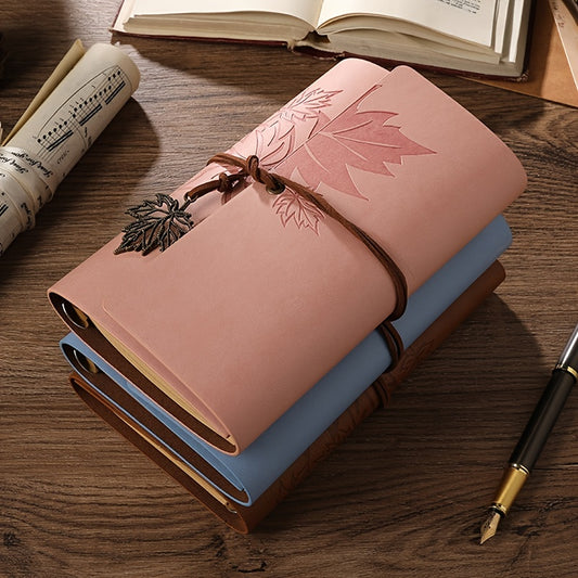75 Sheets/PC Vintage Style Maple Leaf Logo Notebook with Brown Paper Inside