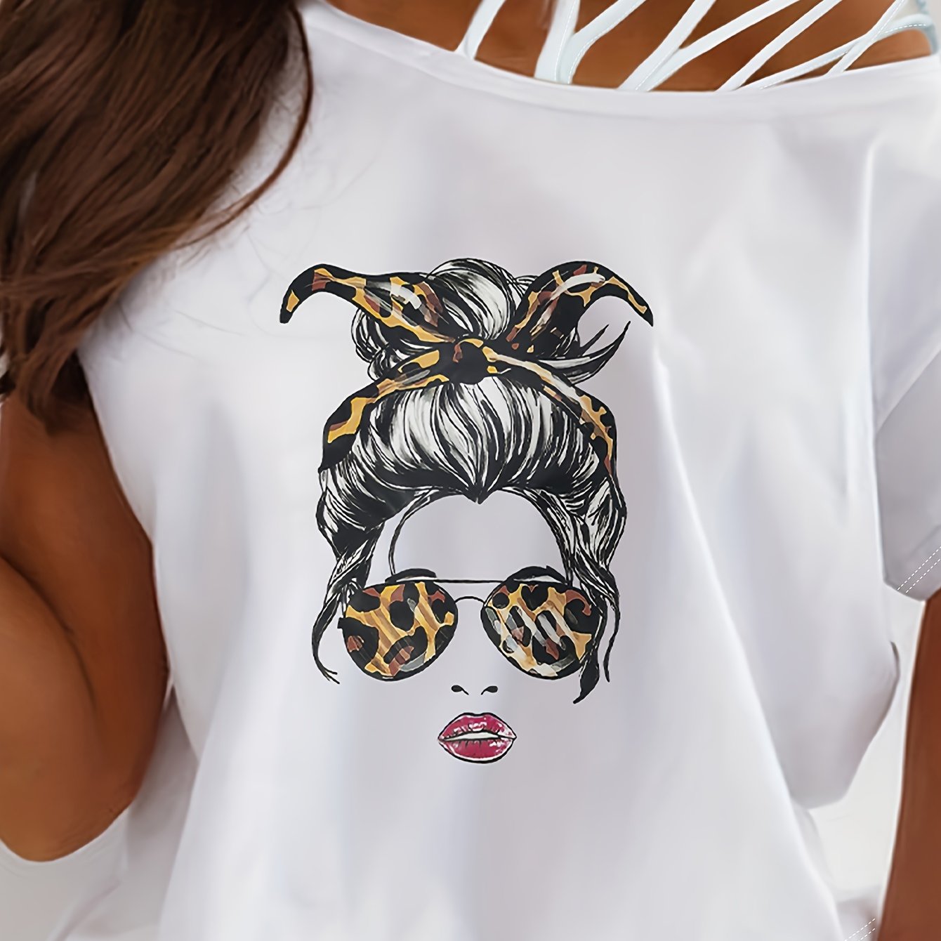 Letter NOPE Print T-shirt, Casual Strappy Short Sleeve T-shirt For Spring & Summer, Women's Clothing