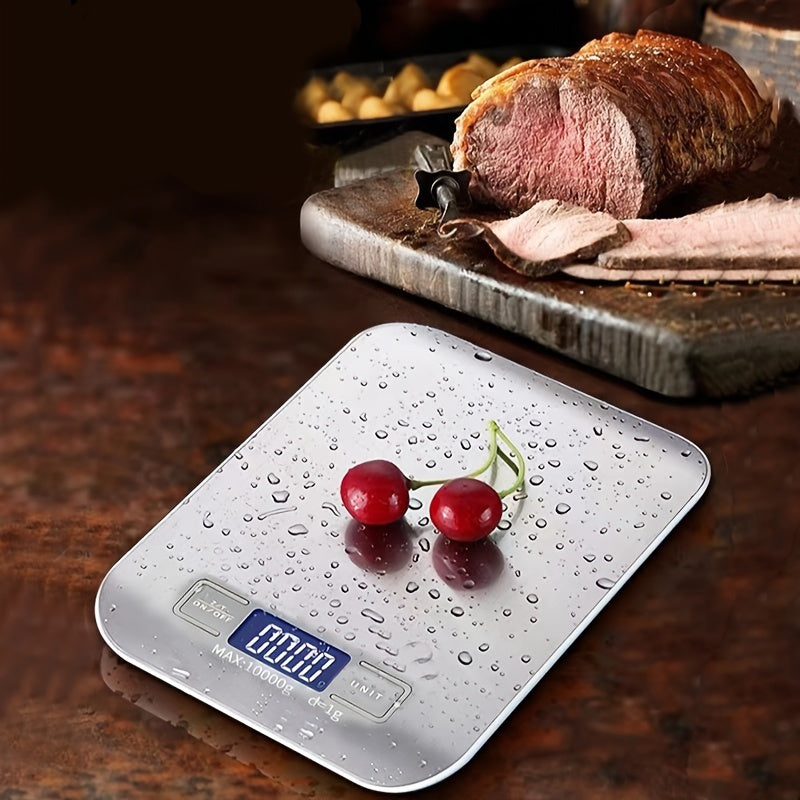 1pc Weluvfit 22.05LB/0.04oz Multifunction Electric Digital Kitchen Food Scale LCD Display, High Precise Waterproff Measuring Scale With Stainless Steel Surface For Weight Loss, Baking, Cooking, Keto And Meal Prep