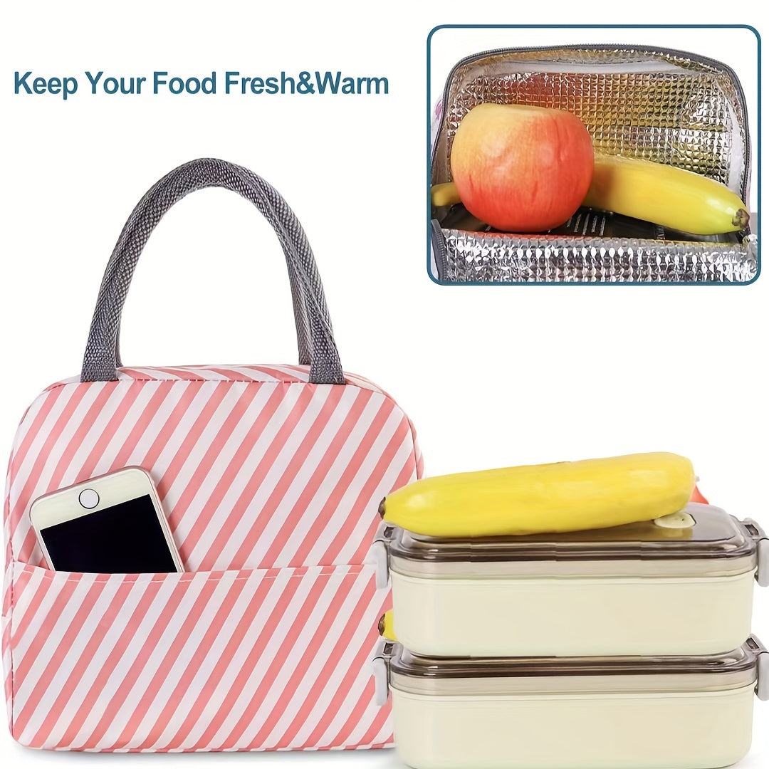 1pc Insulated Lunch Bag - Portable, Stylish, and Convenient Storage Solution for School, Work, and Travel