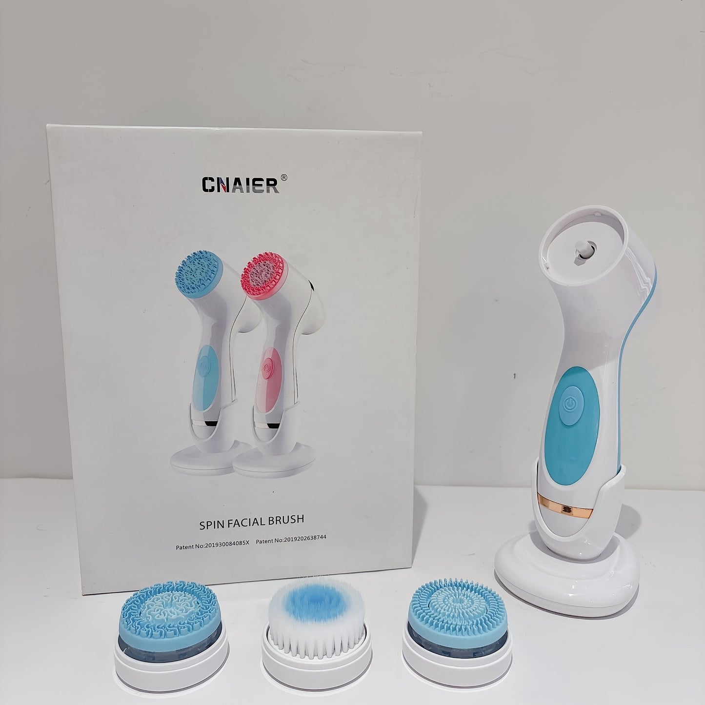 [3 In 1 Wireless Face Brush] 3 In 1 Wireless Sonic Face Spin Brush - Deep Cleaning Remove Blackhead Machine Set - Spa System