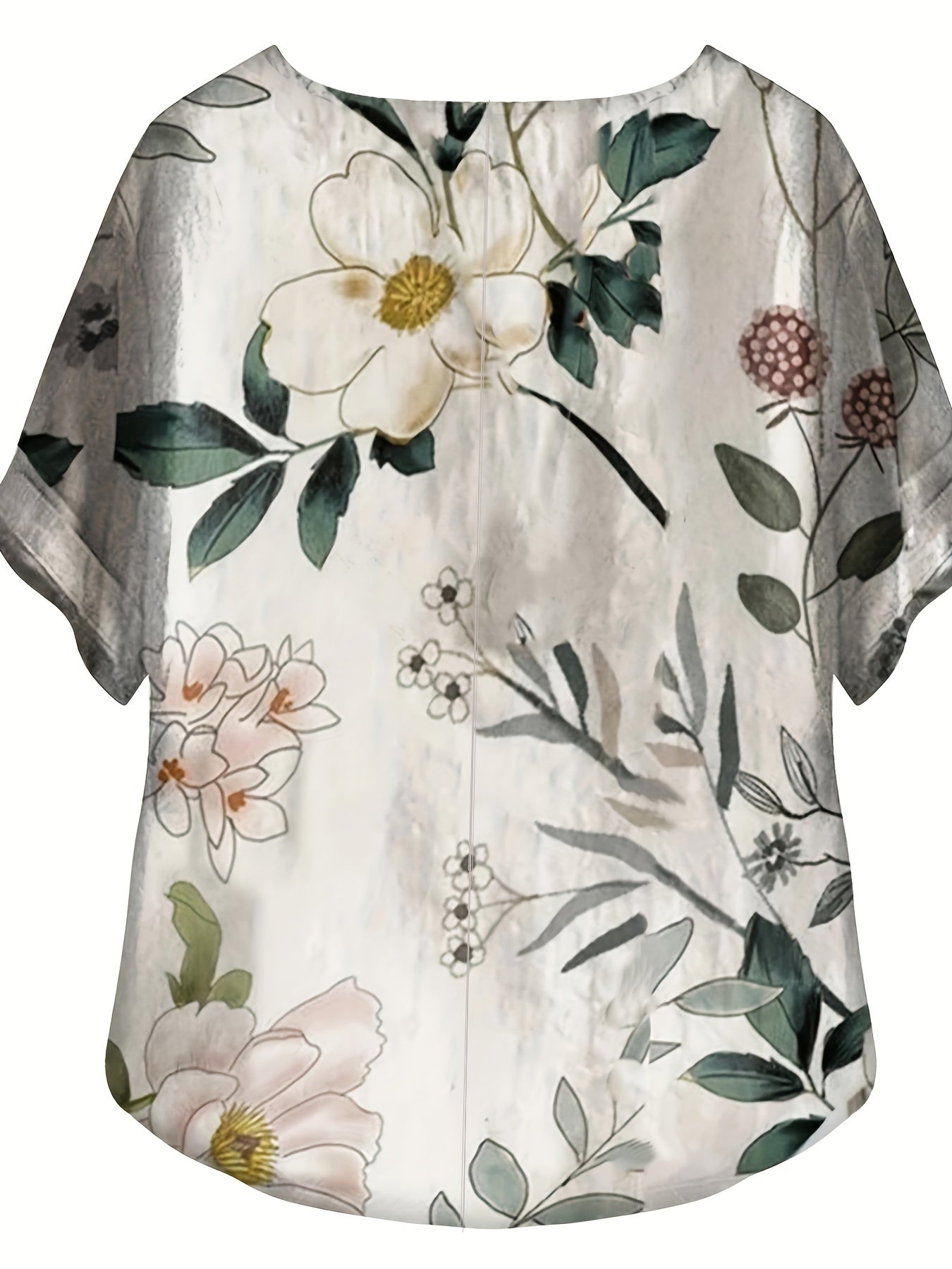 For Spring & Summer, Casual Short Sleeve Floral Print Crew Neck T-Shirt, Women's Clothing