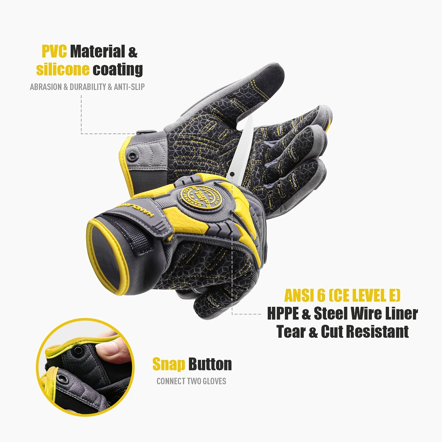 [Gripenhanced Gloves] Heavy-Duty Work Gloves, TPR Protective Impact Gloves, Cut-Resistant Utility Mechanical Gloves, Touchscreen Compatible.