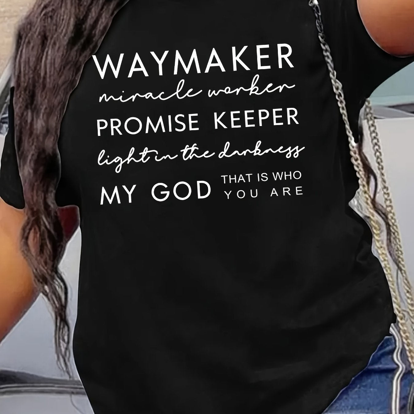 Women's Faith Quote Graphic T-Shirt - Comfortable Loose Fit Short Sleeve Tee for Casual Wear and Inspirational Style