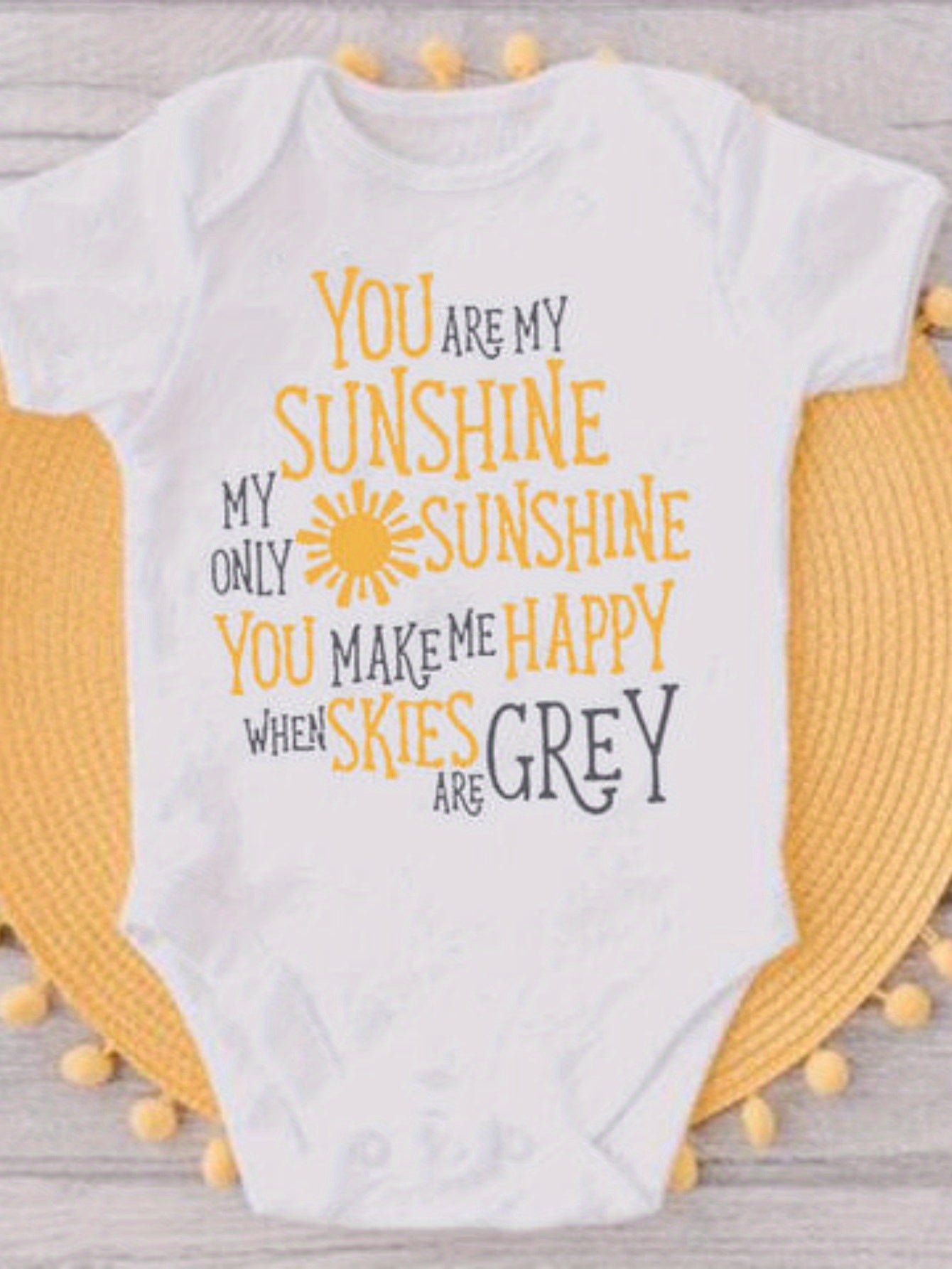 You Are My Sunshine When Skies Are Grey Summer Newborn Infant Baby Clothes Cute Toddler Jumpsuits Funny Unisex Bodysuits Outfits, for Outdoor