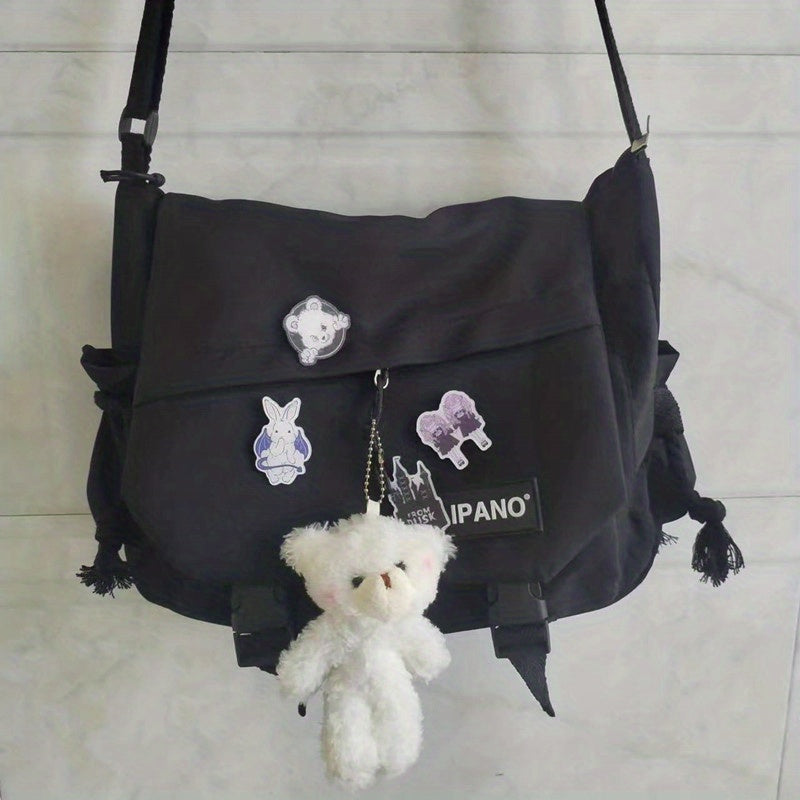 [Large Capacity Messenger Bag] 1pc Nylon Handbag Shoulder Bag Large Capacity Messenger Bag, Men's Messenger Bag Student School Bag