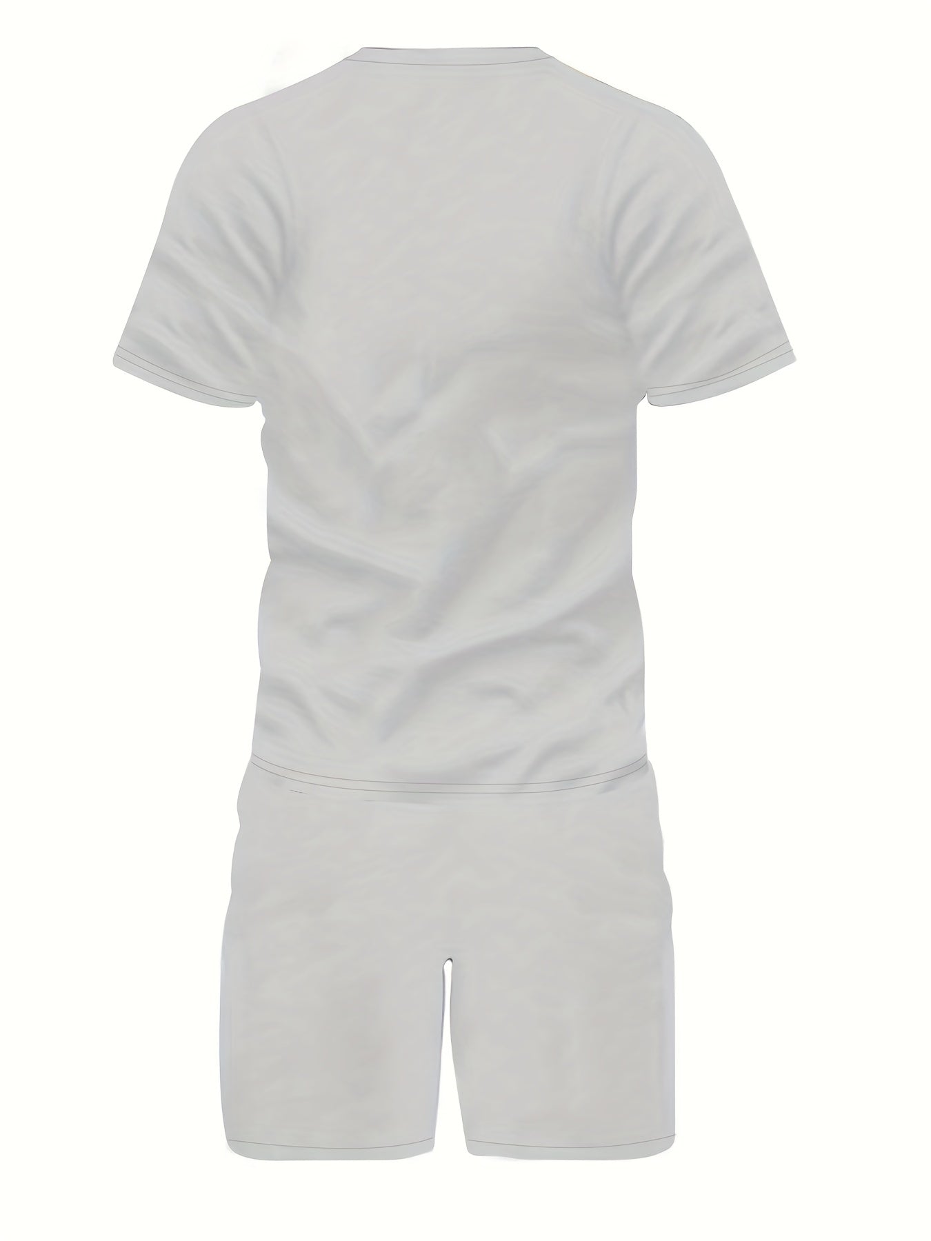 2 piece Men's 'Faith' Print Short Sleeve T-Shirt and Shorts Set - Comfortable Casual Loungewear for Summer